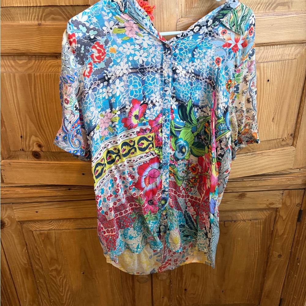 Johnny was silk tunic top